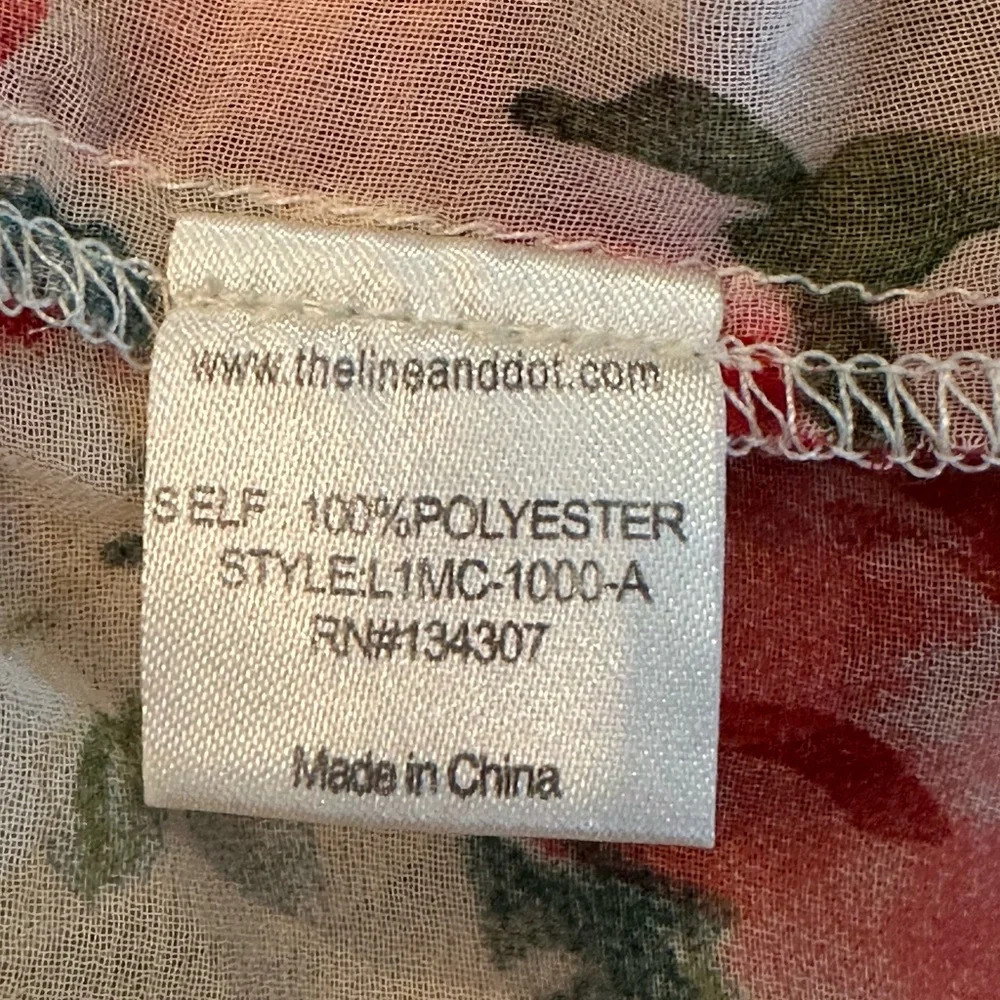 Line & DOT Sheer Floral Peplum Blouse - Picture 9 of 9